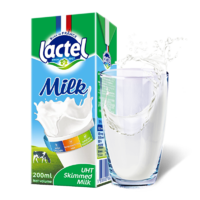 lactel 兰特 法国兰特健身小绿奶脱脂进口纯牛奶0脂肪0蔗糖整箱便携200ml*24瓶