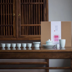 素以 粉青金线整套功夫茶具套装 彼岸花开 11件套 *3件