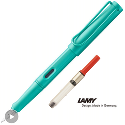 LAMY 凌美 狩猎者系列 钢笔 海水蓝 F尖+吸墨器