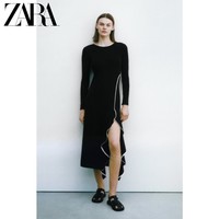 ZARA 01198032800 荷叶边中长版连衣裙