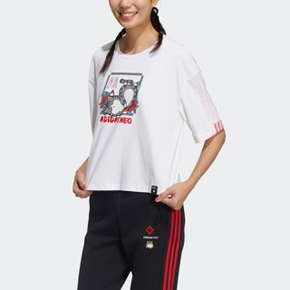 adidas NEO 新春系列 W CNY WW TEE 吾皇万睡联名款 女子运动T恤