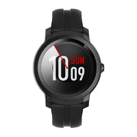ticwatch E潮酷系列 E2 智能手表 46.9mm 炫黑 黑色硅胶表带 4GB（北斗、GPS）
