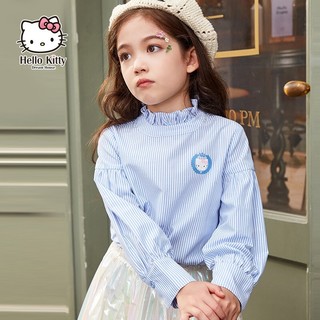 Hello Kitty 凯蒂猫 儿童长袖条纹衬衫上衣