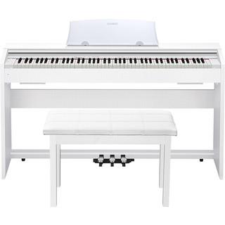 CASIO 卡西欧 电钢琴PX770白色+木架+双人琴凳+豪华礼包