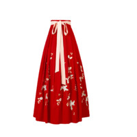 重回汉唐 明制汉服 秋怡 女士一片式褶裙 HFAY2156 鲜红色 170
