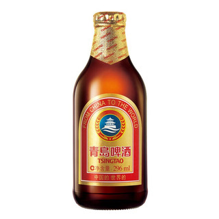 TSINGTAO 青岛啤酒 小棕金啤酒 296ml*24瓶