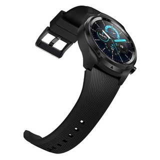 TicWatch Pro 2021款 4G 智能手表 45mm 幻影黑表壳 幻影黑硅胶表带 (GPS、心率)