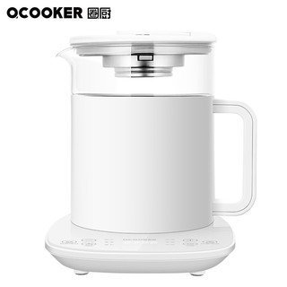 圈厨(QCOOKER)养生壶煮茶器隔水炖盅煮燕窝药膳多功能花茶壶电热水壶开水壶1.2L养生壶 白色（滤网+炖盅)