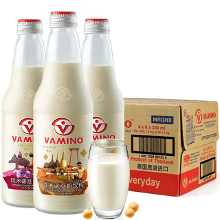 88VIP：VAMINO 哇米诺 泰国进口哇米诺/Vamino原味豆奶植物蛋白早餐奶300ml*6瓶玻璃瓶装