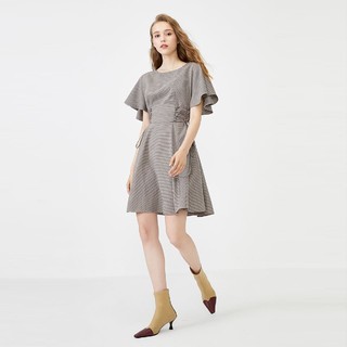 Vero Moda 31936Z527C13 女士抽绳格纹连衣裙