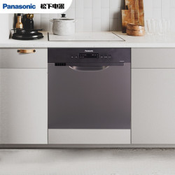 松下 Panasonic 8套 嵌入式 抽屉式设计 家用洗碗机 刷碗机 高温除菌 轻快速洗 NP-WB8H1R5