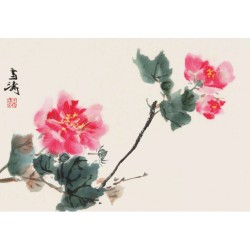 荣宝斋木版水印 国画 客厅装饰壁画 王雪涛 芙蓉 32*42cm画片