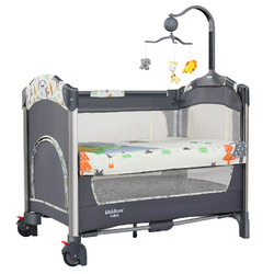 VALDERA瓦德拉多功能折叠婴儿床可对接大床儿童床 9193A长颈鹿豪华款