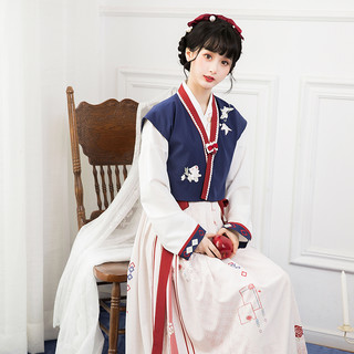 池夏 改良 唐制汉服 初雪姬 女士褙子交领短衫褶裙 S1811 S