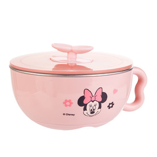 迪士尼（Disney）儿童餐具 婴儿辅食碗宝宝316不锈钢餐具沙拉碗 粉色米妮 *6件