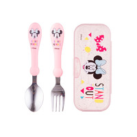 迪士尼（Disney） 儿童餐具宝宝勺子叉子套装婴儿不锈钢叉勺 粉色米妮 *6件