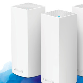 LINKSYS 领势 Velop WHW0303 三频1800M 分布式路由器 WiFi 6 三个装 白色