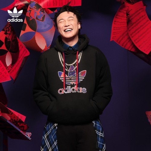 adidas阿迪达斯21新春系列cnyhoodie2gp1865陈奕迅同款男士运动套头衫