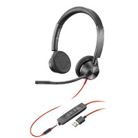 Plantronics 缤特力 Blakwire C3325 压耳式头戴式有线耳机 黑色 USB口
