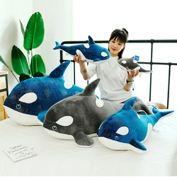 虎头鲸鱼毛绒玩具抱枕蓝鲸鱼公仔布娃娃玩偶