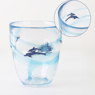Milli Millu HG-328 月夜野工房动物玻璃杯 海豚 250ml