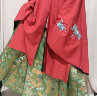 兰若庭 明制汉服 如意松鼠 女士一片式马面裙 SV7709 秋香绿 M