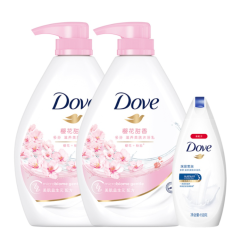 Dove 多芬 樱花甜香滋养美肤沐浴乳沐浴露1KGx2+190ml 家庭装