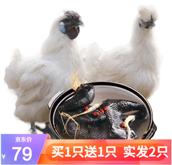 对面小城 乌鸡白凤乌骨鸡柴鸡700g/只+赠同款一只