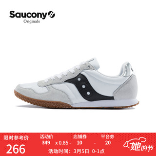 Saucony索康尼 BULLET 男子经典复古鞋低帮舒适休闲鞋 S79007 白色-1 42