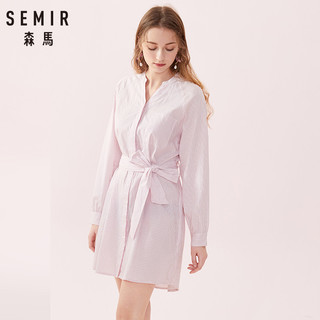 限尺码：Semir 森马 19-331270 女士V领衬衫连衣裙