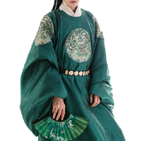 宴山亭 明制汉服 为龙 男女款圆领袍 潮池绿 S