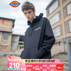 Dickies 秋冬印花卫衣情侣休闲卫衣男女同款卫衣DK007375 黑色 XS