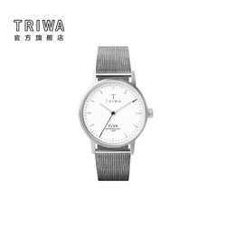 TRIWA欧美表女28mm小众ins风女士手表极简百搭手表女北欧设计石英手表 银色钢带白盘 ELST101-EM021212