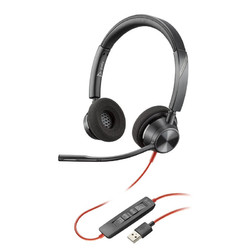 Plantronics 缤特力 Blakwire C3320 耳罩式头戴式有线耳机 黑色 USB口