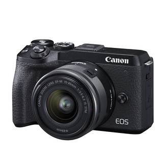 Canon 佳能 EOS M6 Mark II APS-C画幅 微单相机 黑色 EF-M 15-45mm F3.5 IS STM 变焦镜头 单头套机