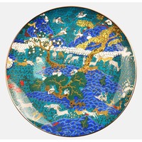 中国风 鹤鹿同春 传统吉祥图案 景泰蓝 骨瓷盘 餐具 摆件