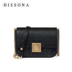 DISSONA迪桑娜 强力磁场系列单肩包女轻奢质感羊皮小方包82010189016000 黑色