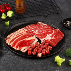BRIME CUT 涮烤谷饲原切肥牛全家福套餐1288g(可搭配盐池滩羊羔羊排) *2件 +凑单品
