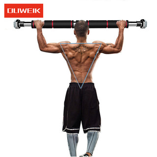 杜威克 单杠引体向上体育运动健身器材家用品门框门上单杠室内墙体双杆 红黑款83-130 *2件