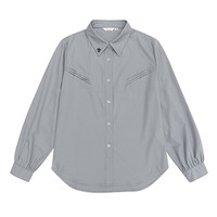 Kyouko 梗豆 鸢尾 JK制服 西式制服 女士尖领长袖衬衫 08515 灰色 S