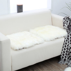 WOOLTARA 澳洲羊毛皮毛一体沙发垫 白色 45x45cm两个装