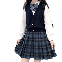 春日制服部 津本女子 校供感JK制服 女士格裙 平纹毛料 深蓝色 42cm XS