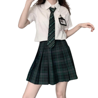 春日制服部 巫师之境 JK制服 女士格裙 绿色 48cm XS