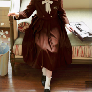 胡桃木JK 金茶色的往事 JK制服 西式制服 女士护奶裙 60cm S