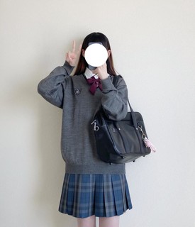 春日制服部 不渡海 校供感JK制服 女士格裙 深蓝色 42cm XS