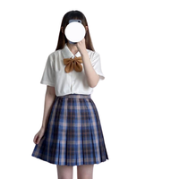 春日制服部 深海古堡 校供感JK制服 女士格裙 深蓝色 42cm XS