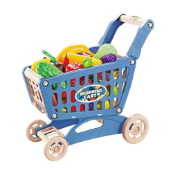 儿童过家家玩具女孩仿真超市手推车购物车(25件套 含水果切切乐)