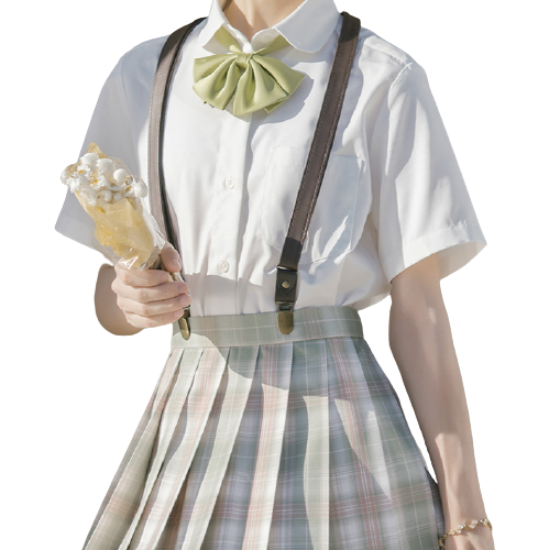 Swallowjk 燕子家的JK校服 JK制服 西式制服 女士圆领短袖衬衫 乳白色 S