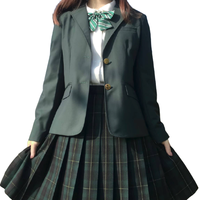 深夜幻境 云杉 JK制服 女士格裙 墨绿 裙长39cm