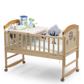 zhibei 智贝 婴儿床实木无漆多功能带尿布台新生儿宝宝可拼接加长儿童床ZB698